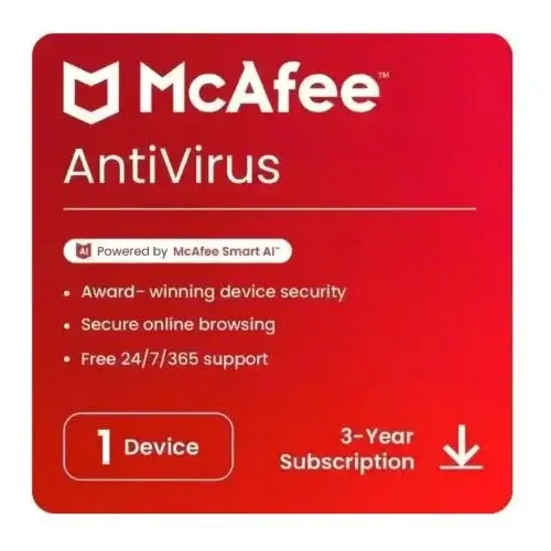 BAK-554577-1 (1) McAfee Antivirus 1 User – 3 Years