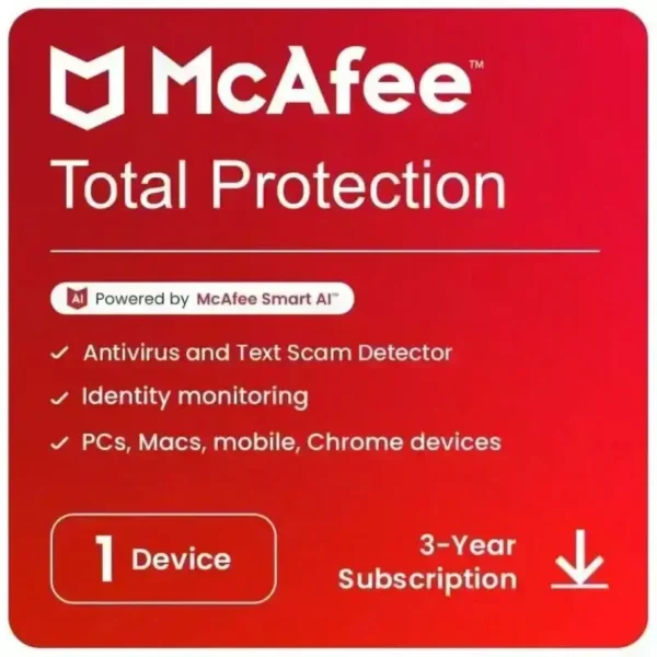 BAK-554644 Mcafee Total Protection 1 User 3 Year