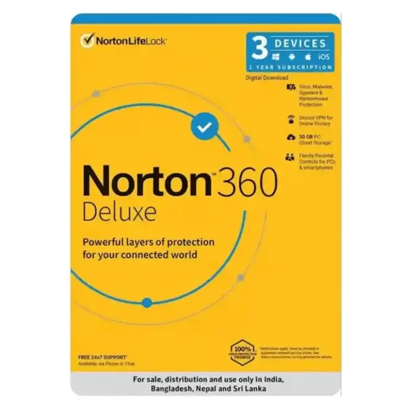 BAK-554659 (1) Norton 360 Deluxe 3 Devices - 1 Year