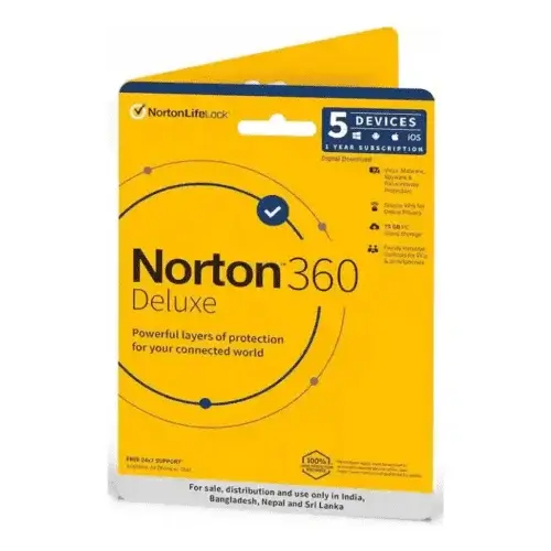 BAK-554661 (1) Norton 360 Deluxe 5 Devices - 1 Year Total Security
