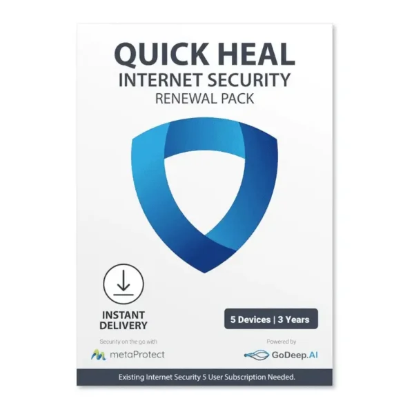 BAK-554675 (2) Renew Quick Heal Internet Security Premium - 5 User 3 Year