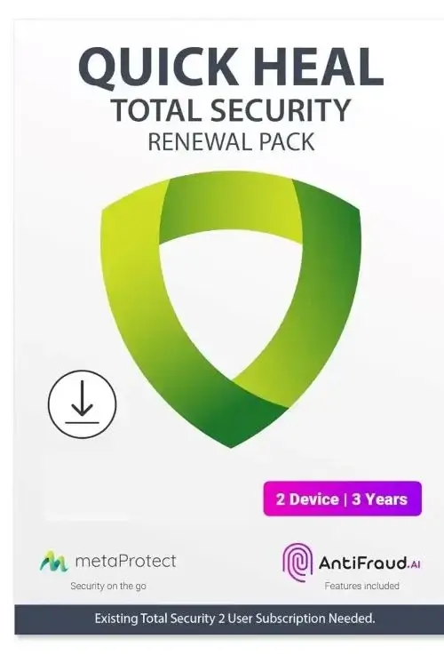 TS2UP1 Renew Quick Heal Total Security - 2 User 3 Year